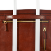 Men's leather briefcase with shoulder strap - Brown | The Bridge