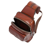 Herren-Sling-Rucksack aus Leder - Braun | The Bridge