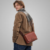 Men's Leather Briefcase with Strap - Brown | The Bridge