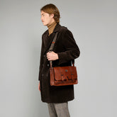 Leather briefcase with shoulder strap | The Bridge