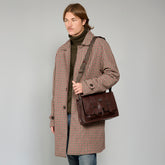 Leather briefcase with shoulder strap | The Bridge