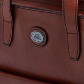Leather and fabric briefcase with shoulder strap | The Bridge