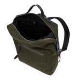 Leather and fabric men's backpack with front pocket | The Bridge