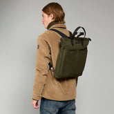 Leather and fabric men's backpack with front pocket | The Bridge