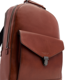 Men’s leather laptop backpack with two zips | The Bridge