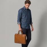 Men’s leather briefcase with shoulder strap | The Bridge