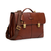 Men's leather laptop briefcase with shoulder strap - Custom leather bags men | The Bridge