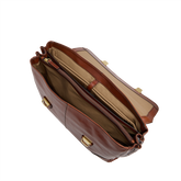 Sac PC homme cuir avec bandoulière - Marron | The Bridge