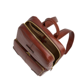 Men's leather laptop backpack one zip - Brown | The Bridge