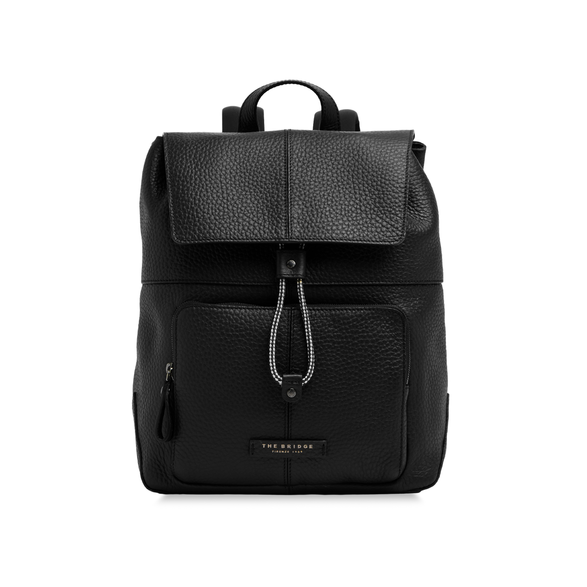 Men's Grained Leather Backpack MOKA/ DARK RUTHENIUM | The Bridge