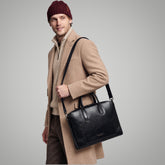 Herren-Aktentasche aus Leder - Schwarz | The Bridge