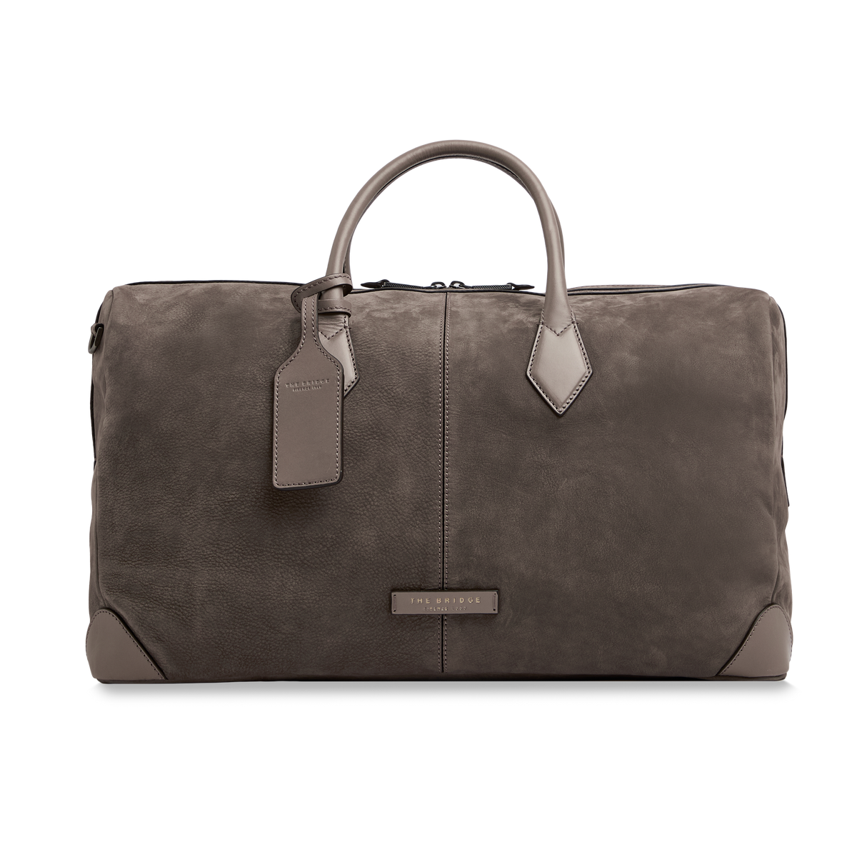 Nubuck Leather Travel Bag MOKA/ DARK RUTHENIUM | The Bridge