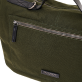 Leather and fabric travel duffle bag with shoulder strap | The Bridge