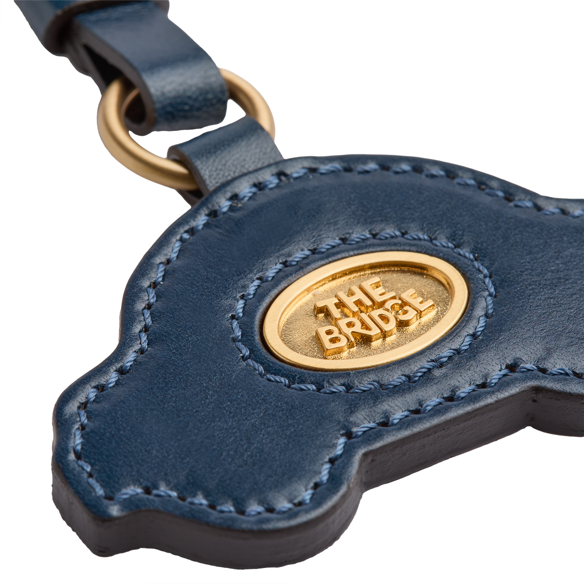 Leather Keyring with Hook NIGHT/GOLD | The Bridge