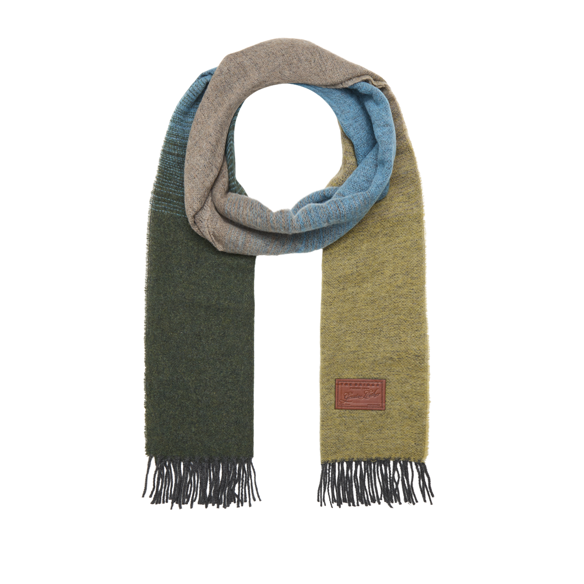 Multicolour Fringed Scarf FERN/MOCHA MIX | The Bridge